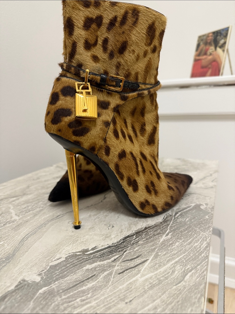 Tom Ford leopard pony hair booties. Size 37 - Picture 2 of 6
